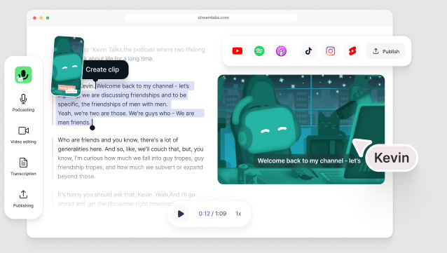 Streamlabs Podcast Editor Workspace