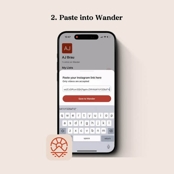 WanderMaps social saving step 2