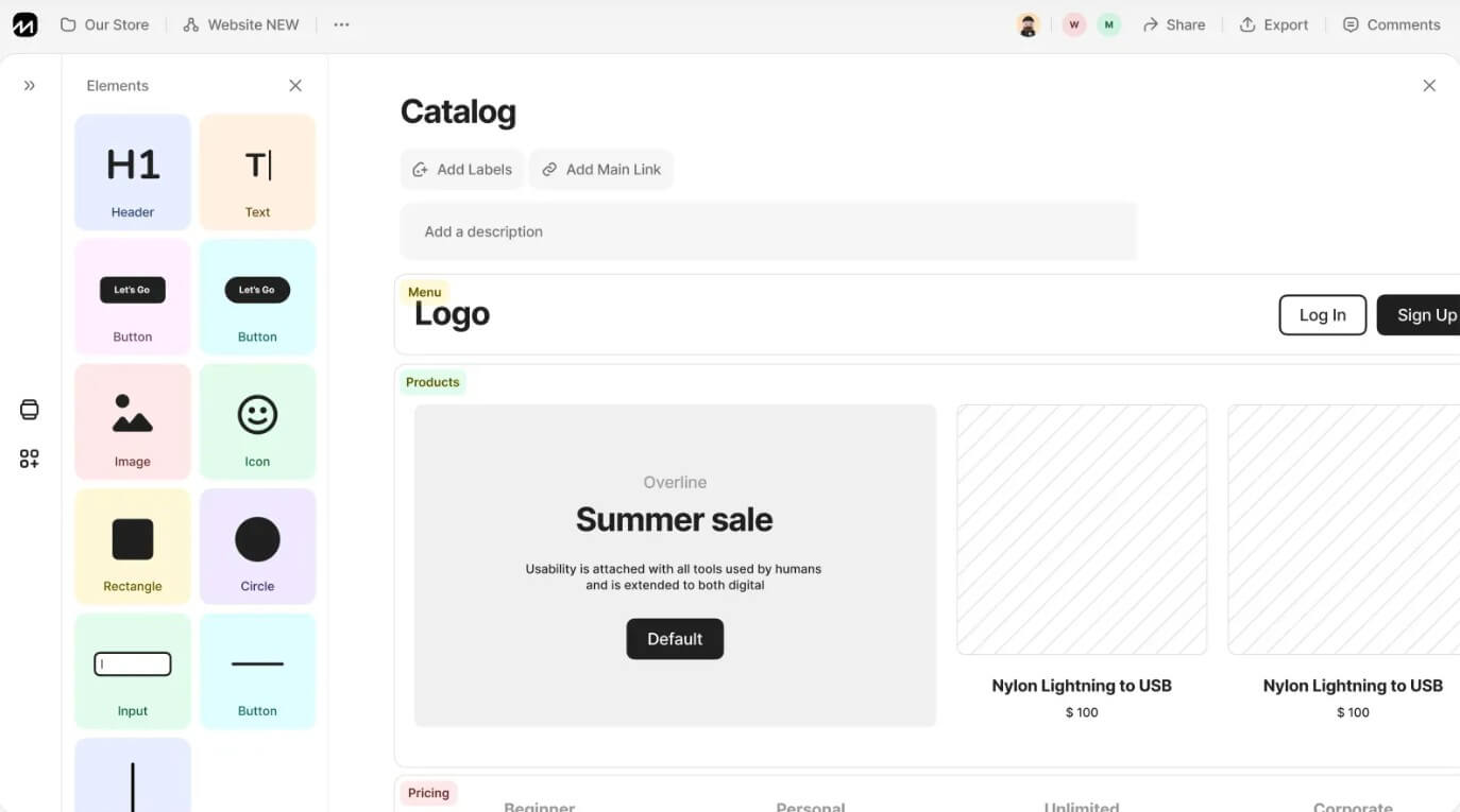 Flowmapp wireframe planning