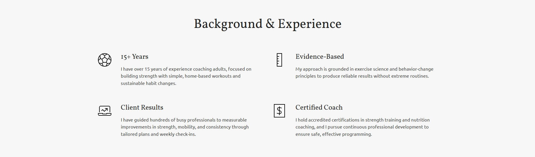 Kvitly Online Fitness Coach website sample part 4