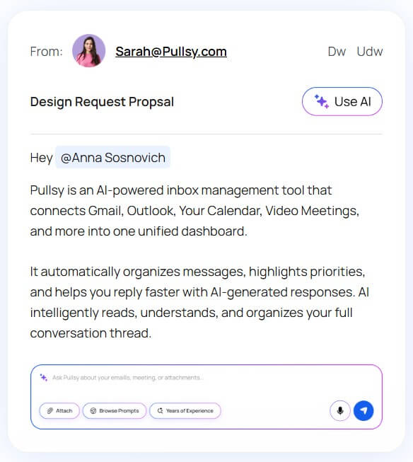 Pullsy draft email replies