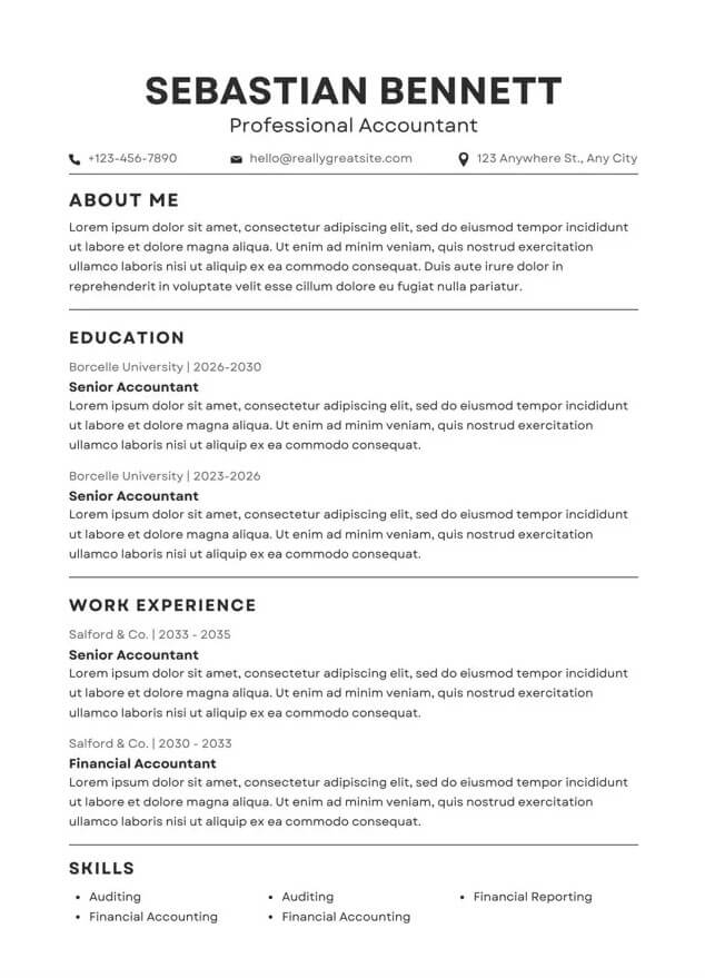 MajorGen Sample Resume Output