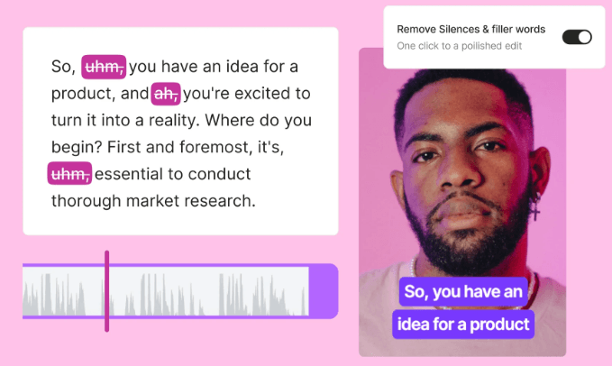 Quso AI filler word removal screen