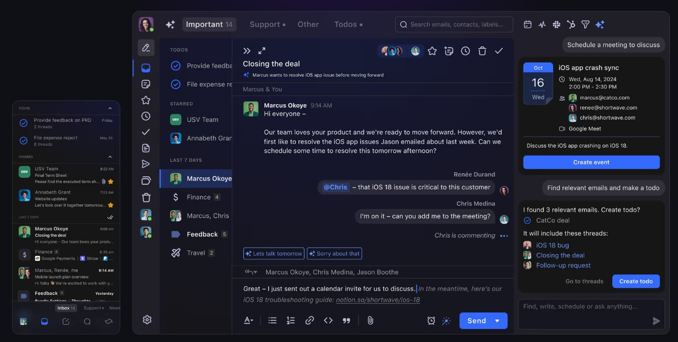 Shortwave email workflow