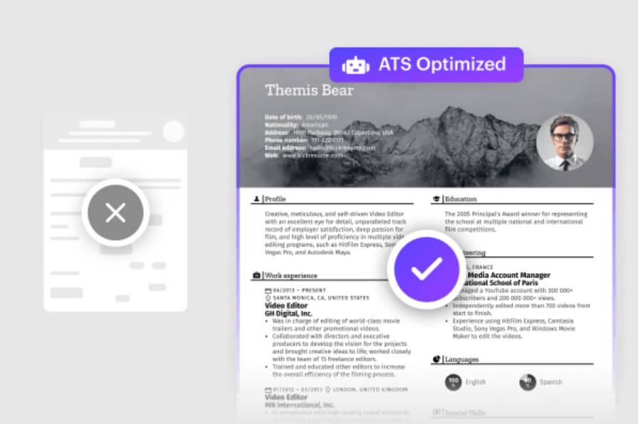 Kickresume ATS optimized resume