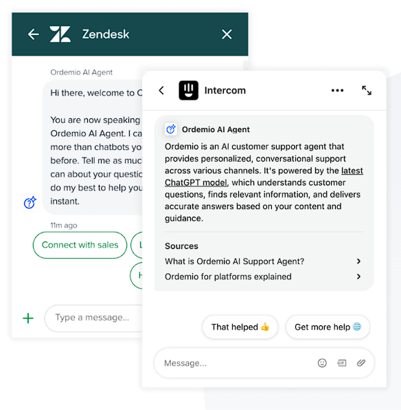 Ordemio AI customer support platform interface