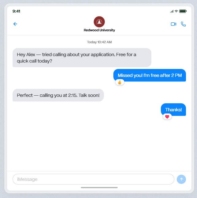 Thoughtly SMS and message follow-up