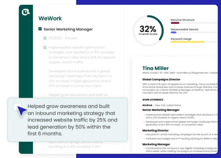 Teal AI resume builder