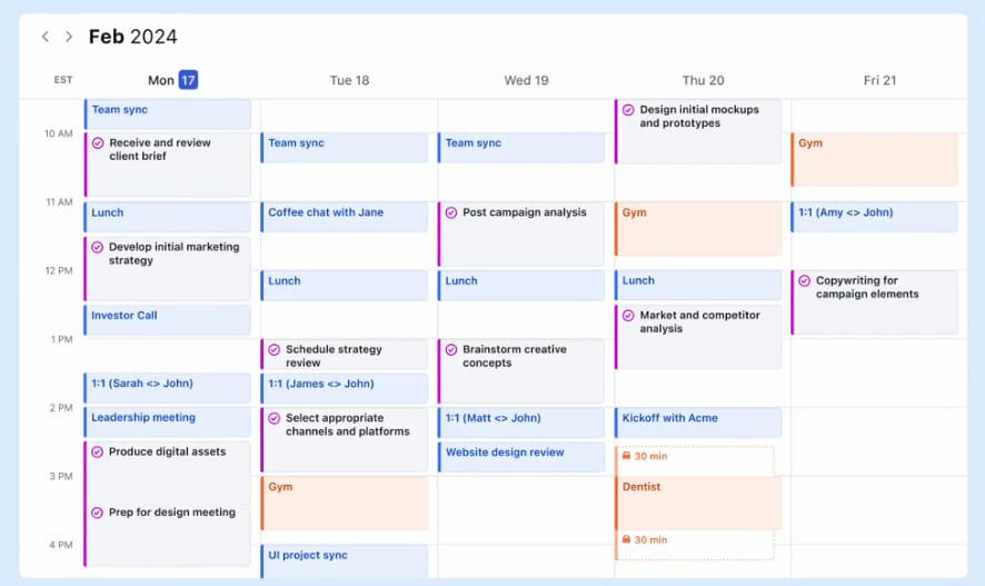 Motion AI calendar
