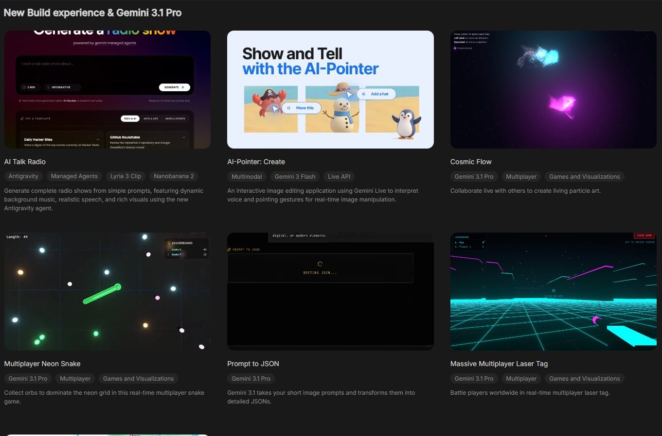 Google AI Studio gallery