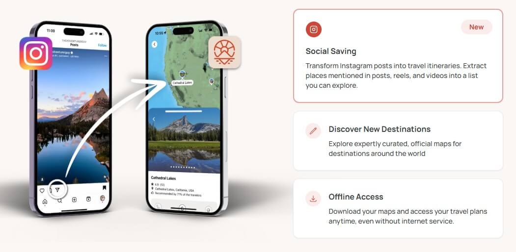 WanderMaps travel planning map