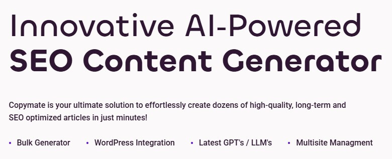 Copymate AI SEO content generator