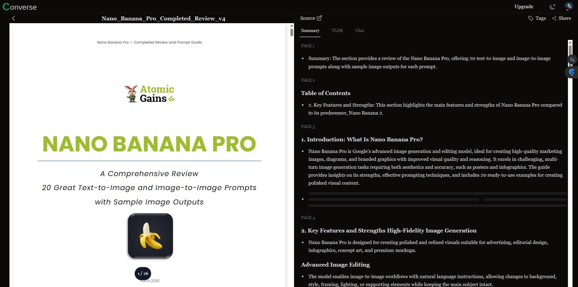 Converse Document Summarizer