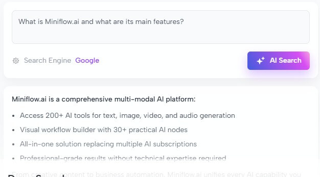 Miniflow.ai deep search