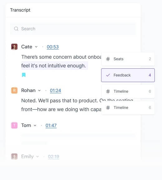 Fireflies.ai topic trackers