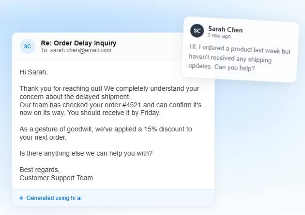 HI AI email reply