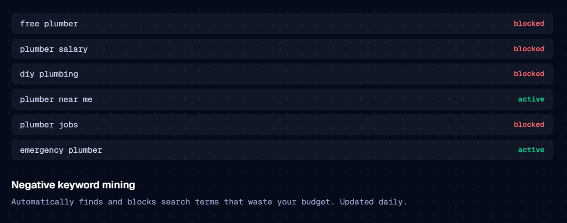 BidHelm negative keyword mining