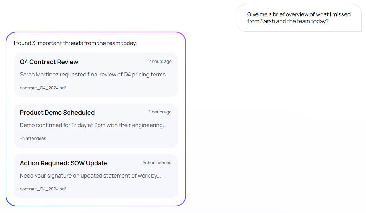 Pullsy chat within inbox
