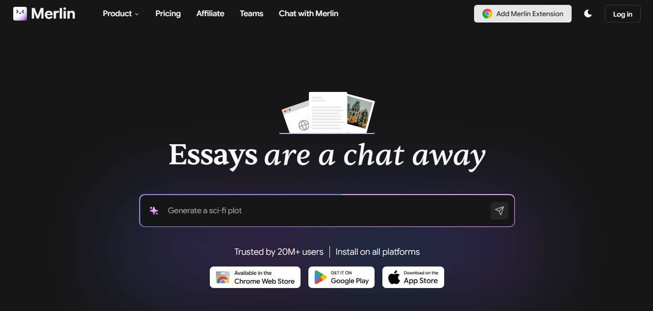 Merlin AI Homepage