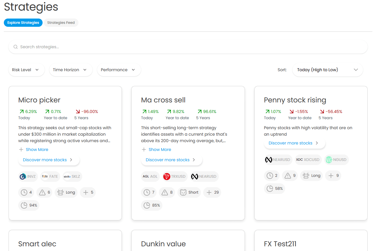 DealSize.ai Strategies Screen