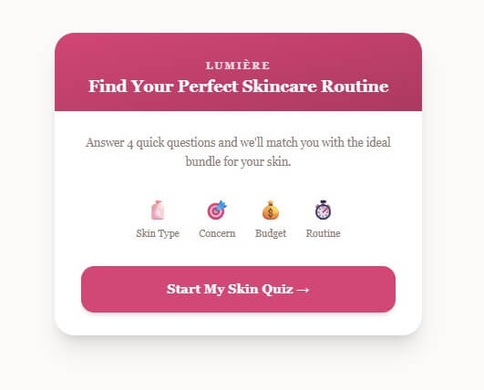 Embeddable.co ecommerce product finder sample output A