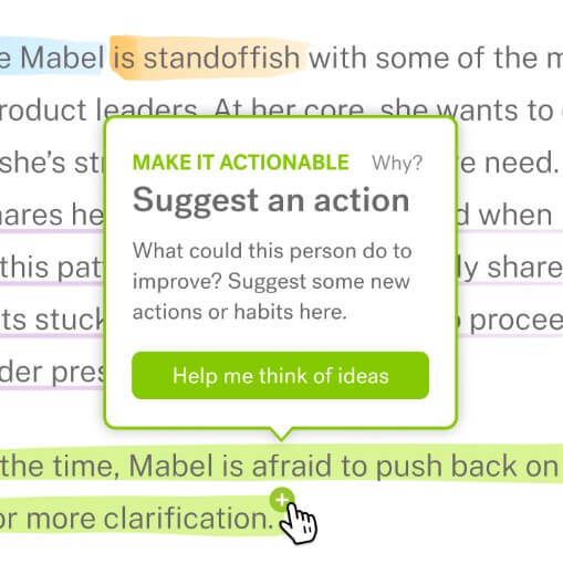 Textio actionable feedback suggestion prompt