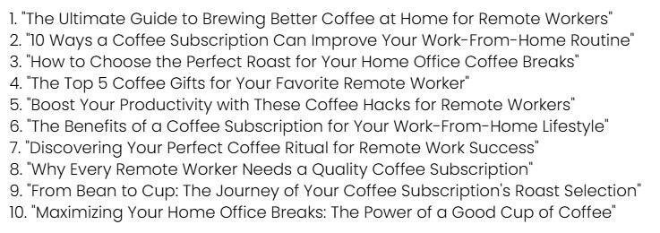 Optimo blog post titles prompt result