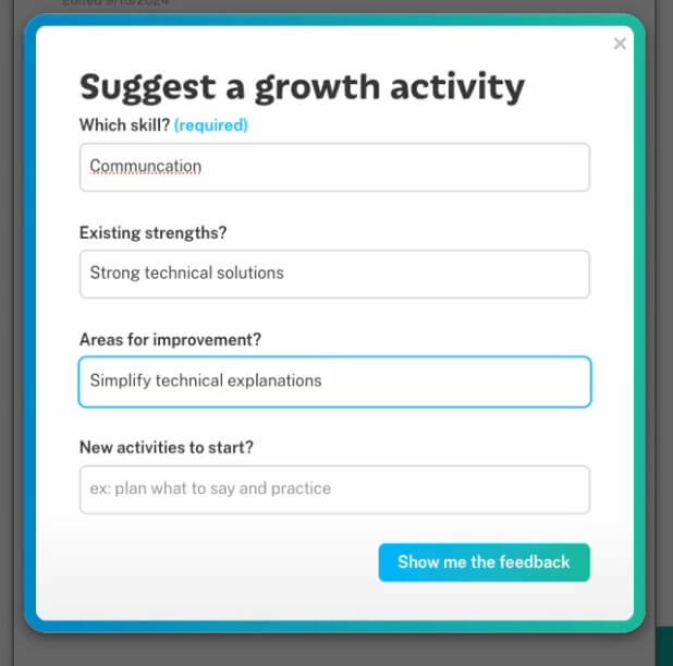 Textio growth activity suggestion form