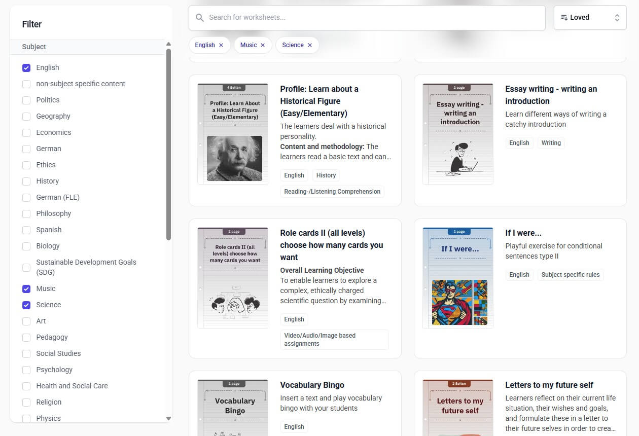 to teach AI Worksheets