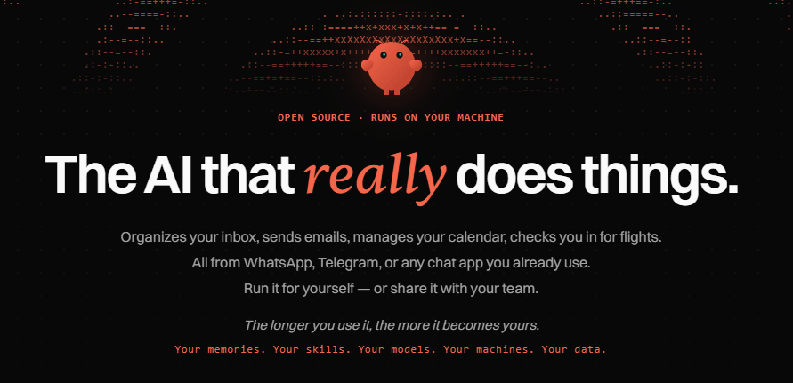 OpenClaw self-hosted AI agent and messaging gateway interface