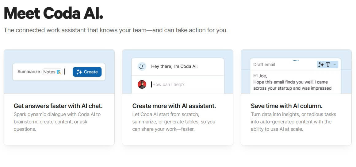 Coda AI workspace