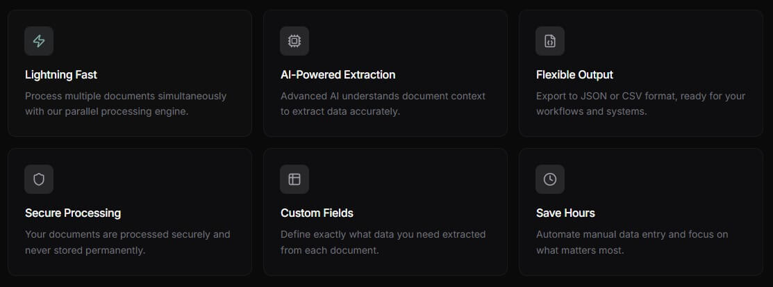 PDF Parser Features