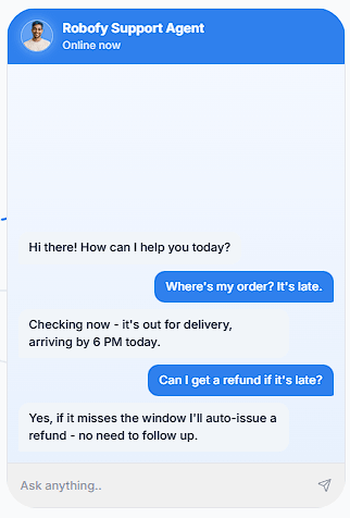 Robofy Website Support Agent