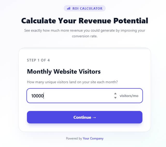 Embeddable.co SaaS ROI calculator sample output A
