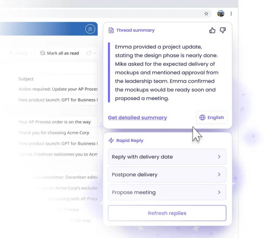 MailMaestro AI summarizer