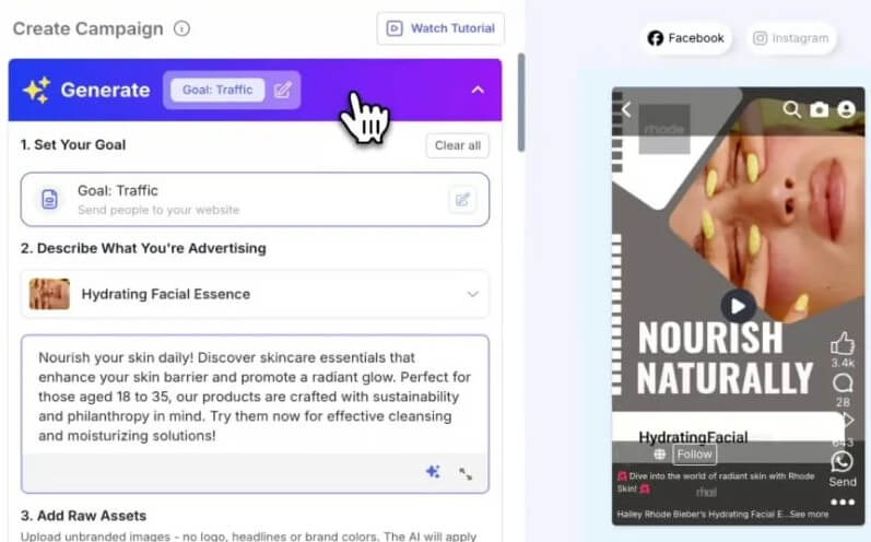 Rekla.AI campaign generation workflow