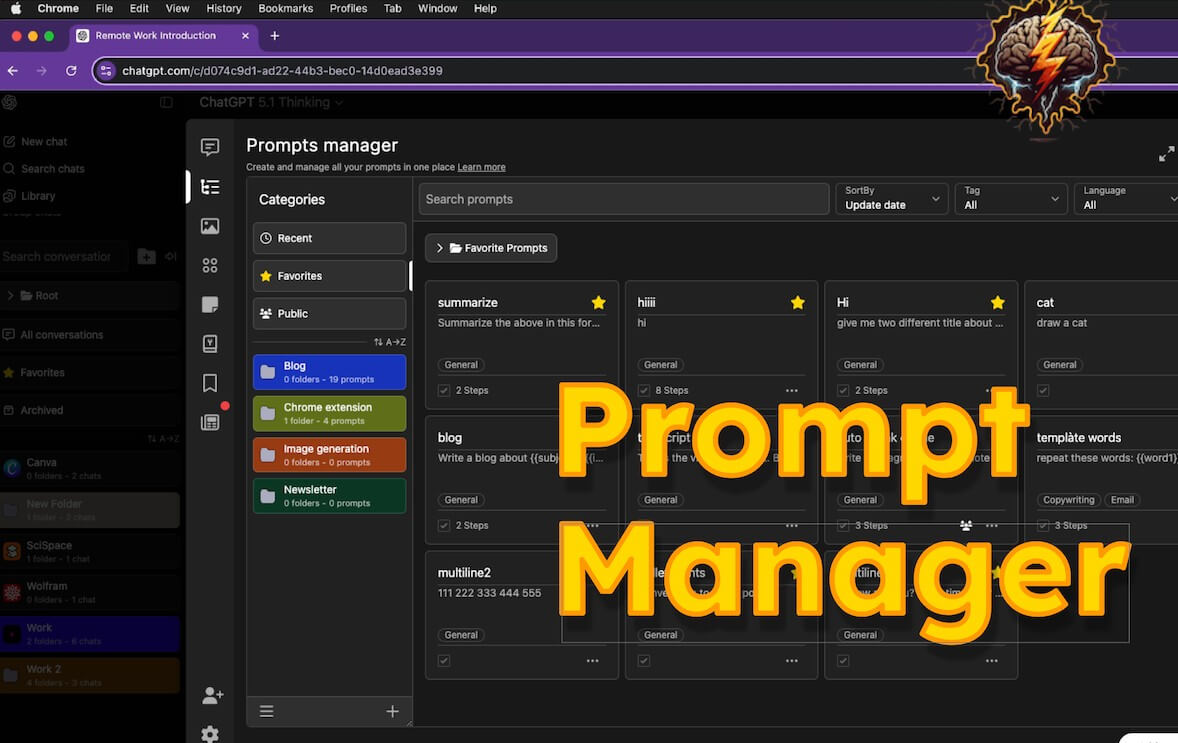 Superpower Chat Prompt Manager