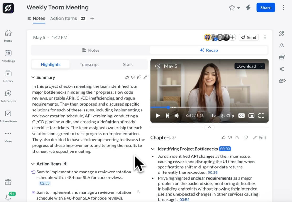 Fellow AI note-taking