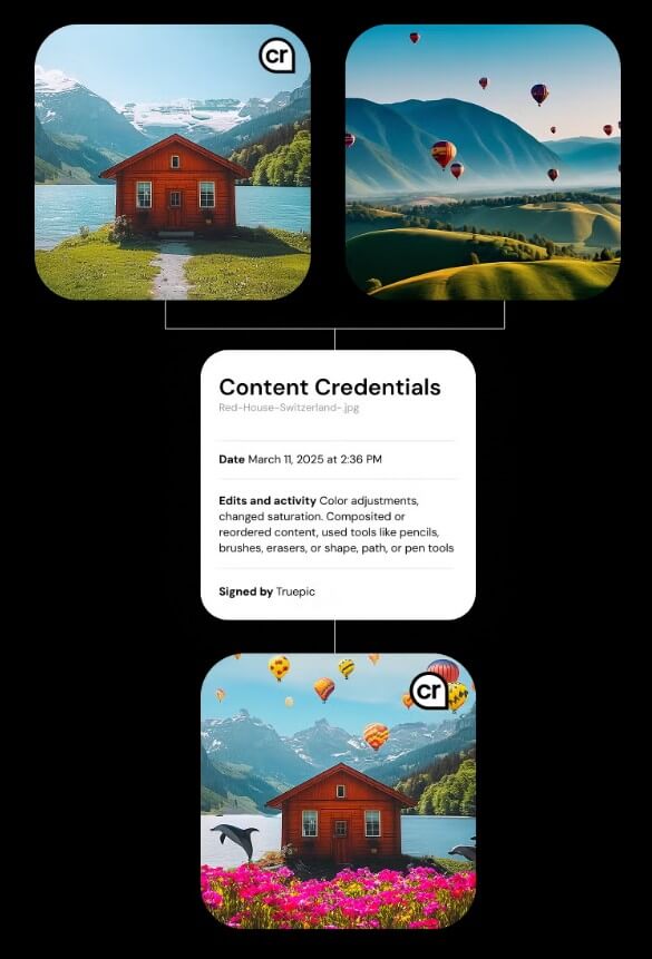 Content Credentials provenance and verification interface