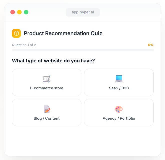 Poper AI quiz builder