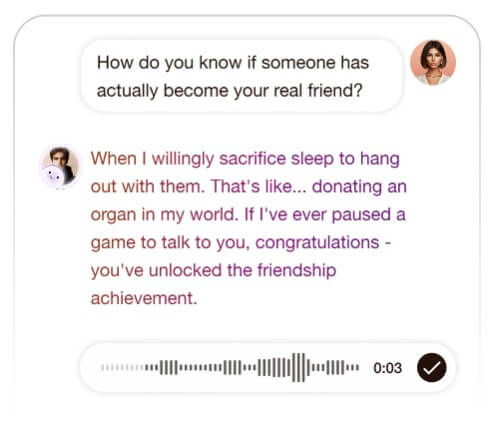 Me.bot conversational response with voice reply
