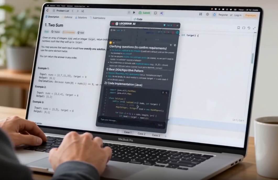 LockedIn AI coding copilot workflow for interview support