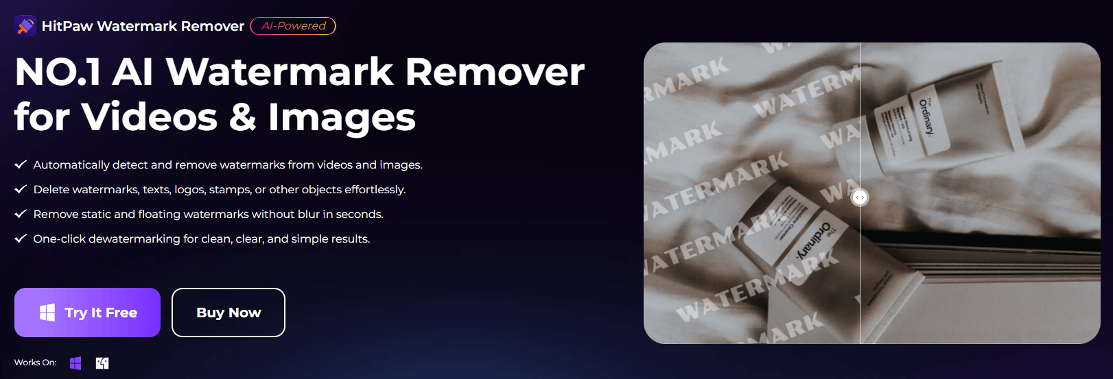 HitPaw Watermark Remover Homepage