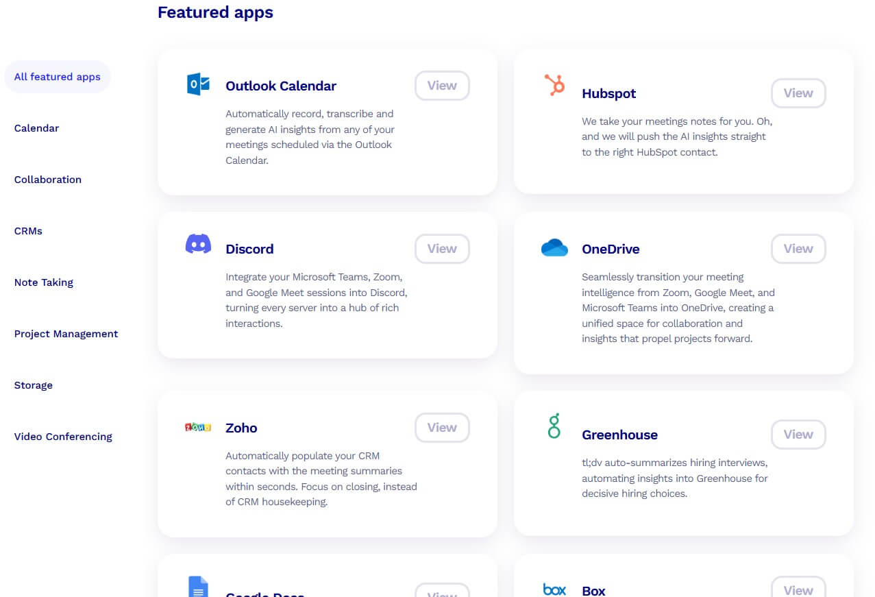 TL;DV integrations