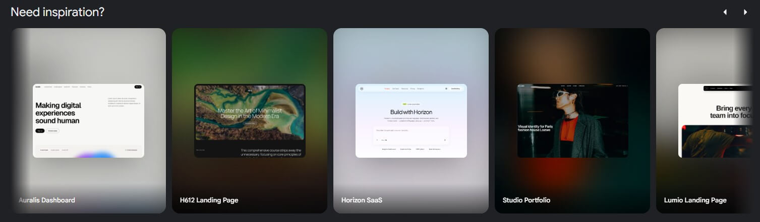 Stitch with Google AI UI design inspiration canvas