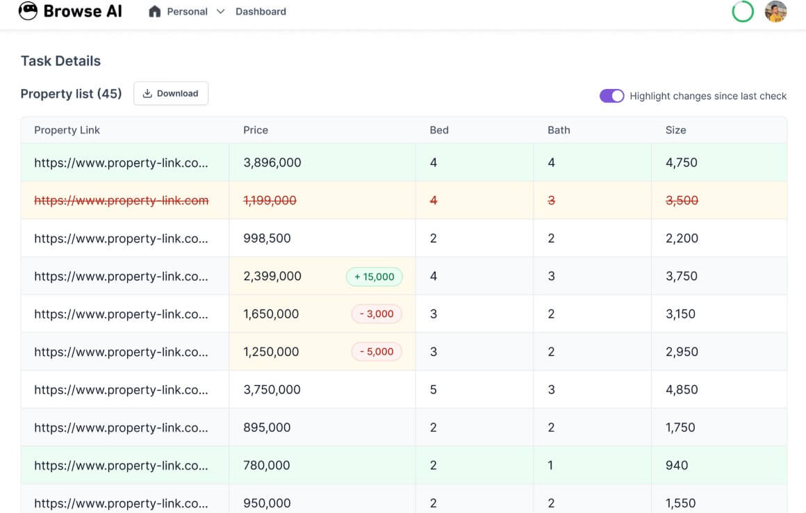 Browse AI Monitoring