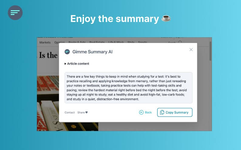 Gimme Summary Output
