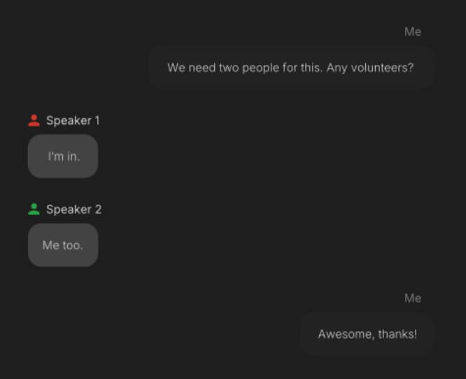 Shadow speaker identification