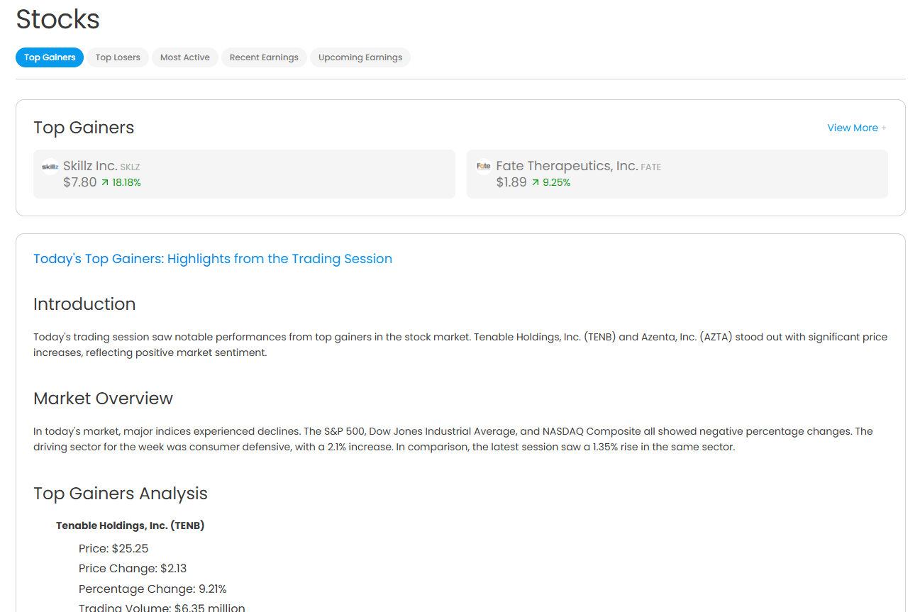 DealSize.ai Stocks Screen
