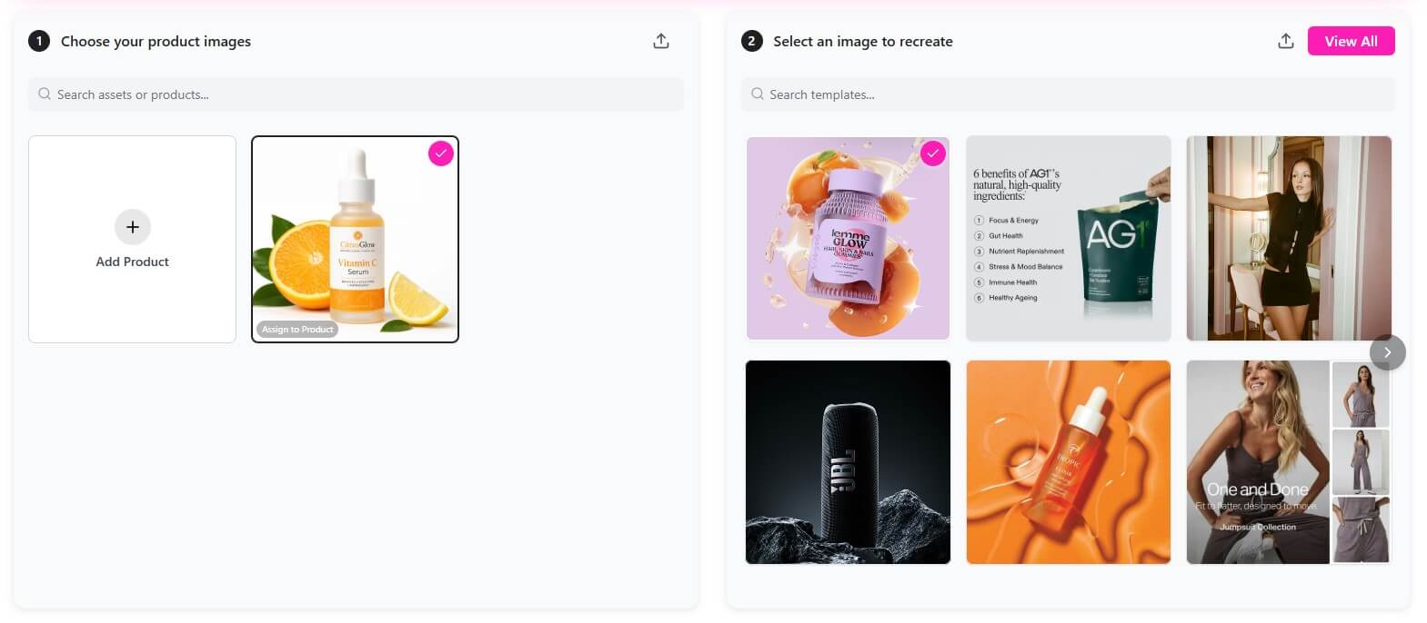 Mintly upload product and select template